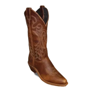 Abilene Ladies Genuine Leather Tan Bison Western Boots 9272