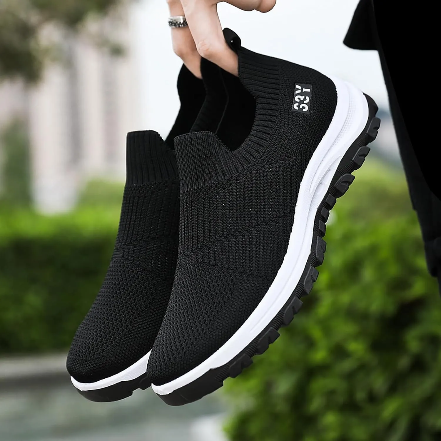 Arch Support Hiking Shoes for Men Lightweight Sport Gym Jogging Walking Sneaker Convenient Elderly Slip on Shoes