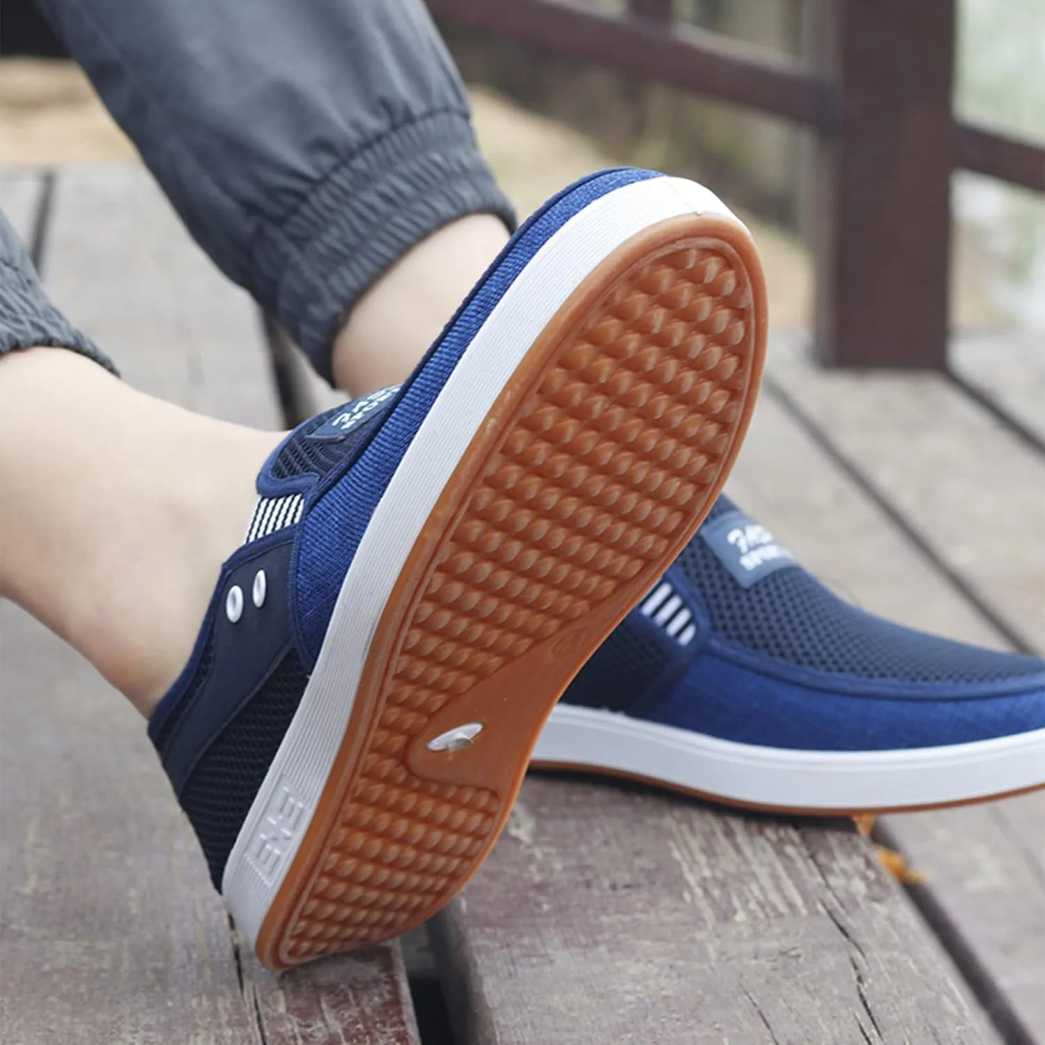 Arch Support Walking Shoes for Men Lightweight Breathable Slip on Running Shoe Convenient Elderly Slip on Shoes