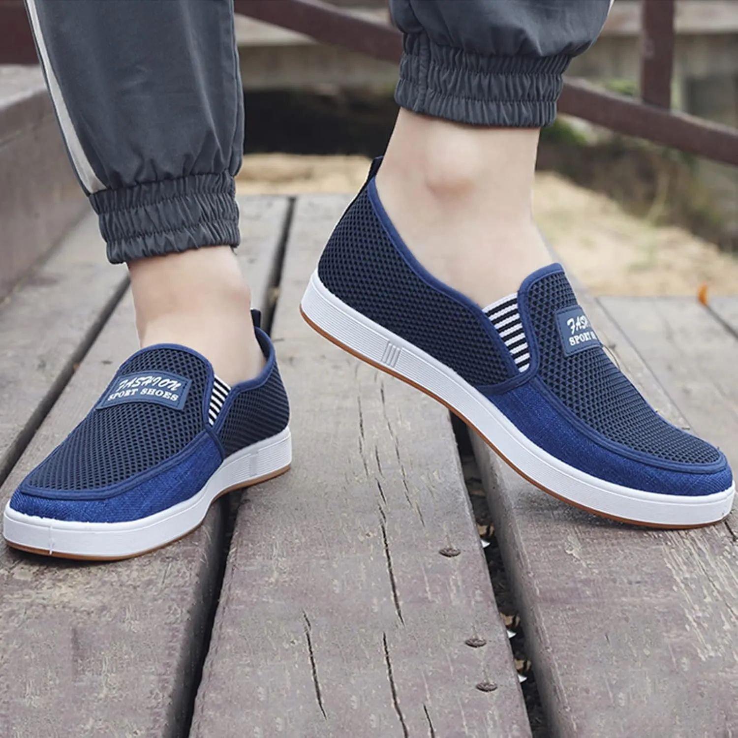 Arch Support Walking Shoes for Men Lightweight Breathable Slip on Running Shoe Convenient Elderly Slip on Shoes