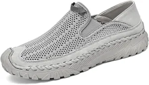 Asifn Mens Mesh Loafers Outdoor Lightweight Hiking Breathable Comfortable Work Shoes Non-Slip Driving Casual
