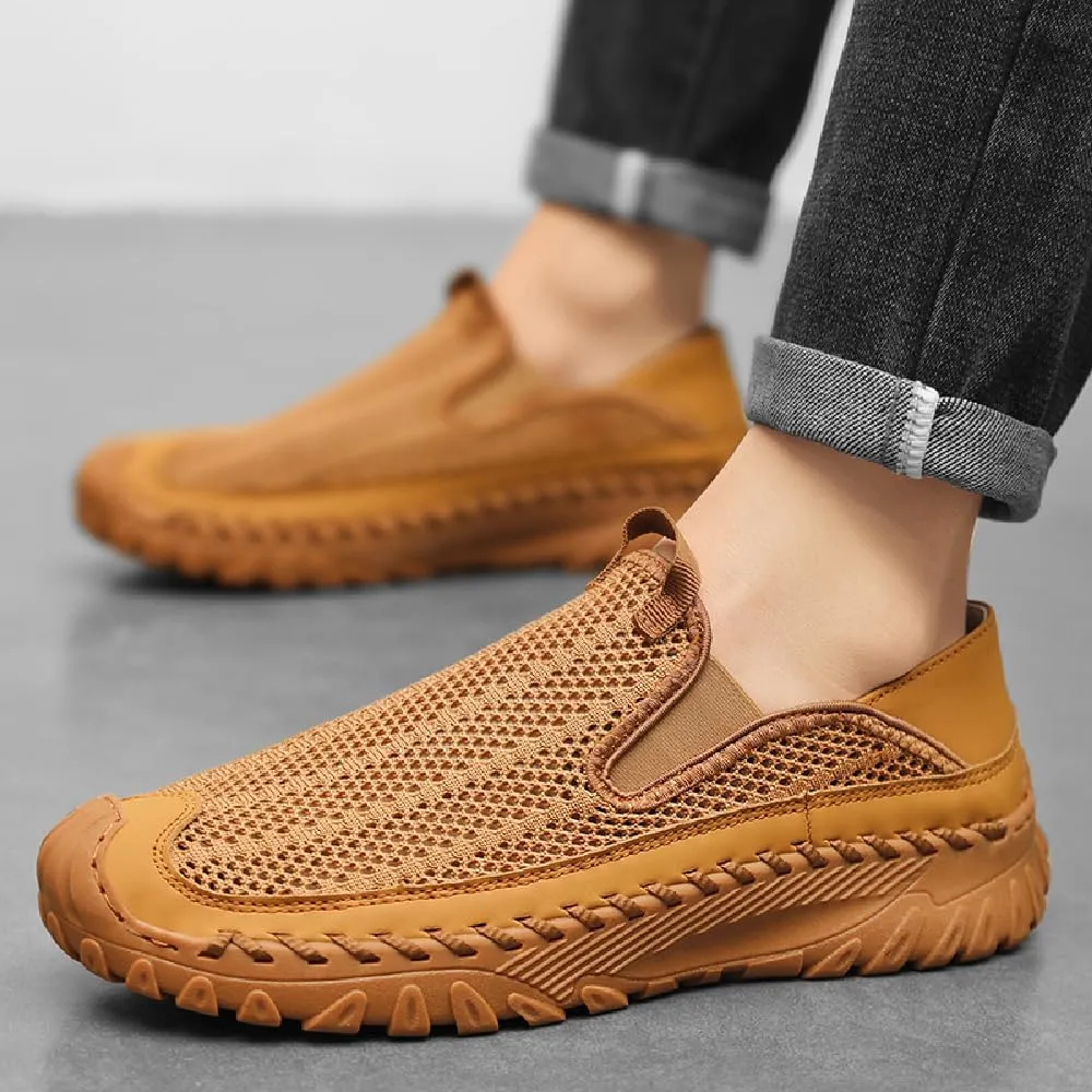 Asifn Mens Mesh Loafers Outdoor Lightweight Hiking Breathable Comfortable Work Shoes Non-Slip Driving Casual