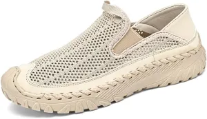 Asifn Mens Mesh Loafers Outdoor Lightweight Hiking Breathable Comfortable Work Shoes Non-Slip Driving Casual