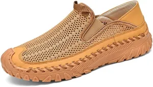 Asifn Mens Mesh Loafers Outdoor Lightweight Hiking Breathable Comfortable Work Shoes Non-Slip Driving Casual