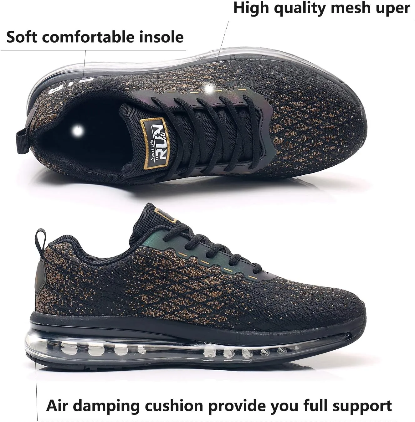 Azooken Mens Sports Footwear Tennis Breathable Jogging Lightweight Shoes