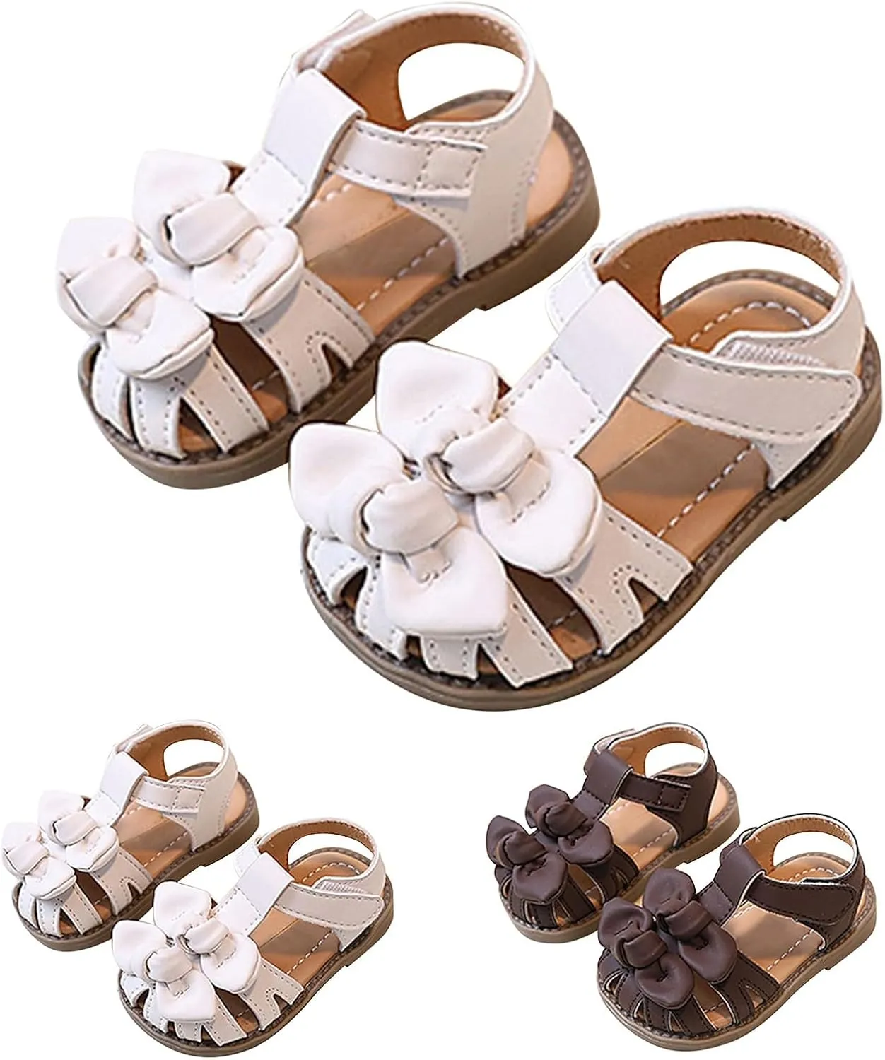 Baby Infant Flat Sandals Strap Leather Breathable Summer Casual Shoes Newborn Boys Girls Lightweight Barefoot Sandals