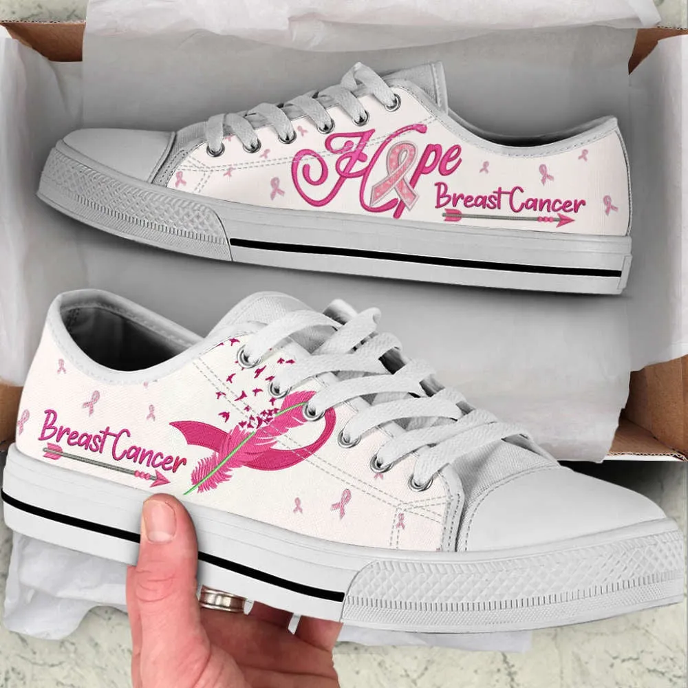 Breast Cancer Shoes Hope Low Top Shoes Canvas Shoes, Best Canvas Shoes, Low Top Sneaker