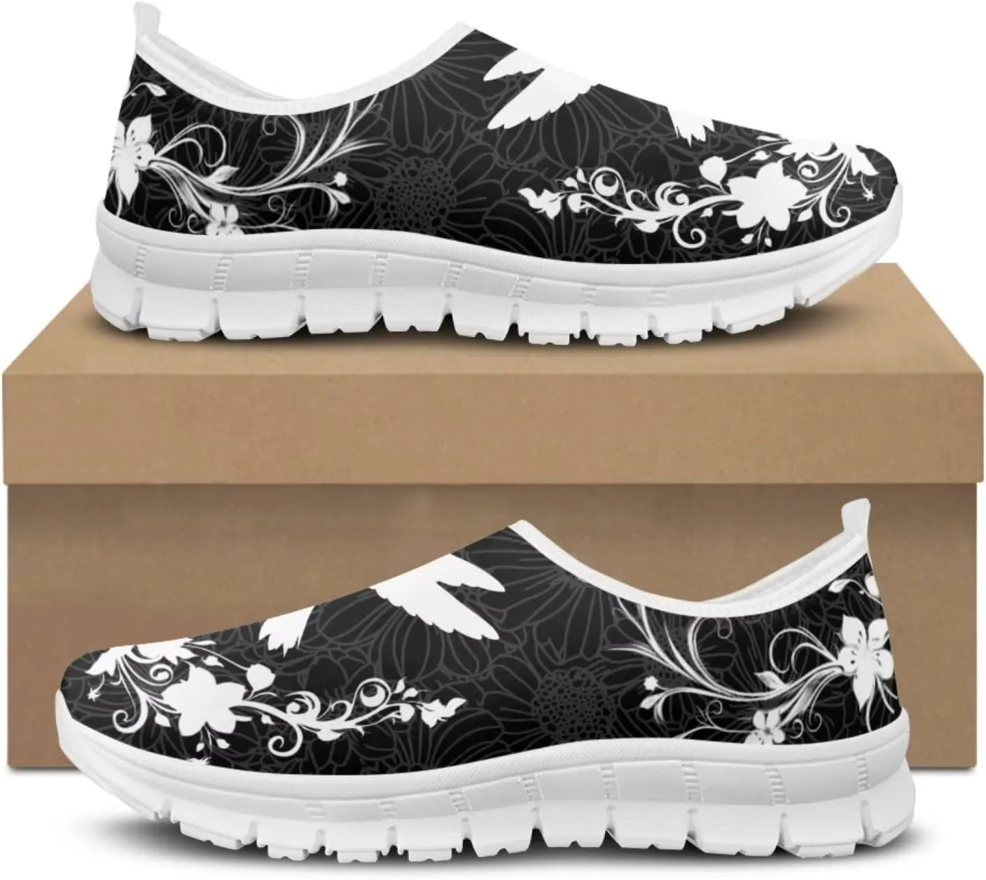 chaqlin Slip On Shoes Wide Soft Toe Fashion Clipper Breathable Mesh Tennis Athletic Sneaker for Women Men