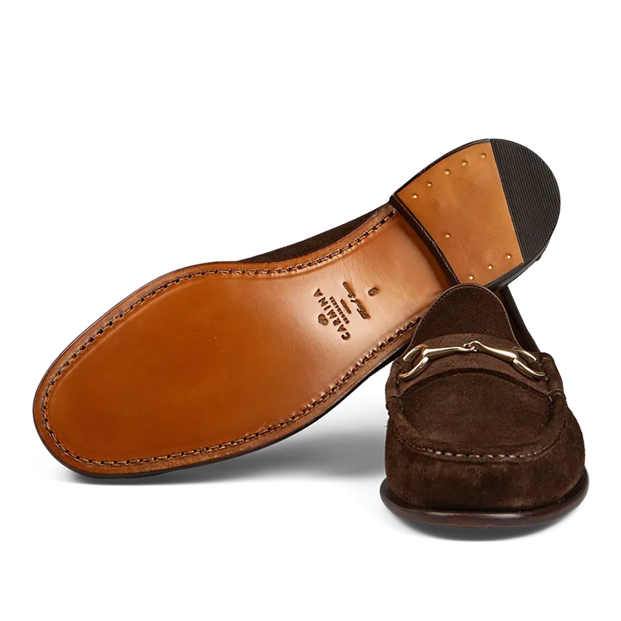 Chocolate Suede Leather Xim Horsebit Loafers