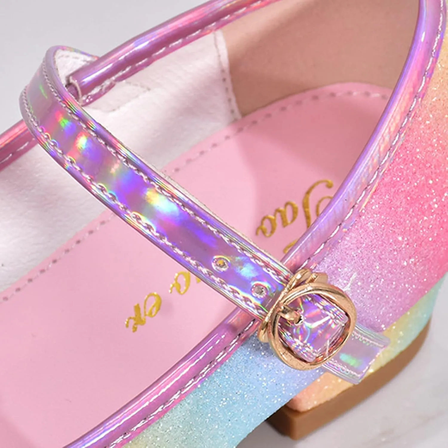 Colorful Bowknot Shiny Dress Shoes for Girls Kids Sparkly Ballet Flats Princess Rainbow School Wedding Party Shoes