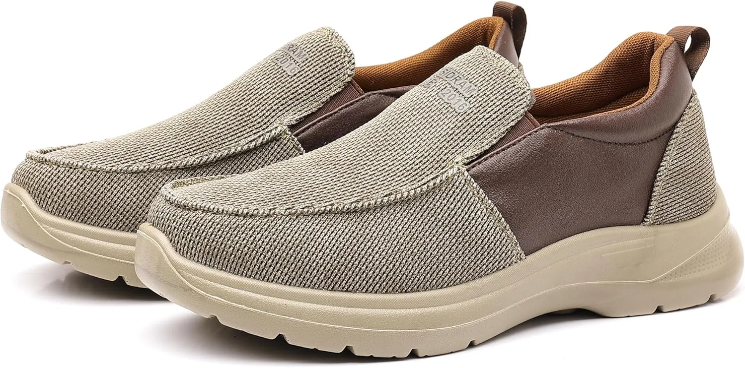 COSIDRAM Mens Casual Slip on Loafers Shoes Breathable Comfortable Non Slip Soft Walking Shoes Daily Flats