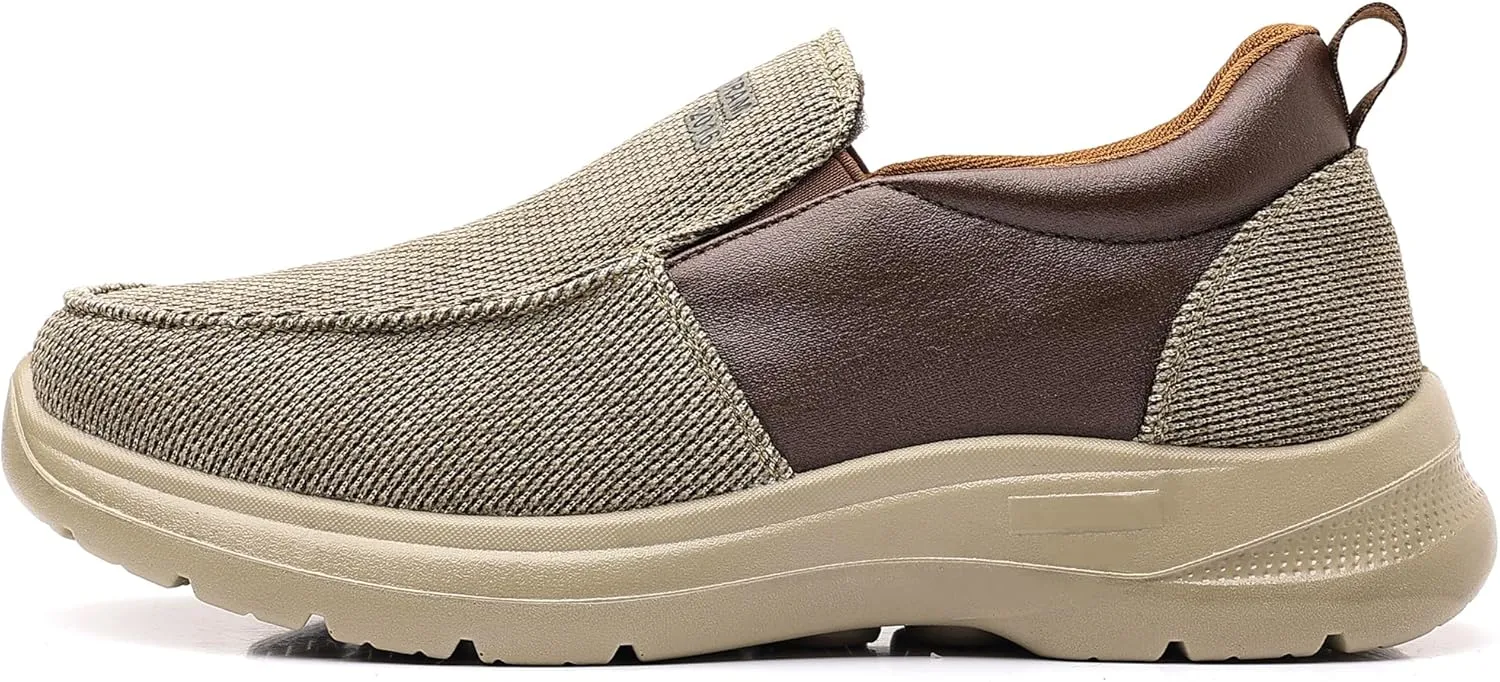 COSIDRAM Mens Casual Slip on Loafers Shoes Breathable Comfortable Non Slip Soft Walking Shoes Daily Flats