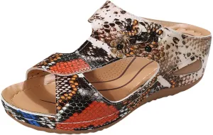 Eduavar Sandals for Women 2025 Slide Shoes Slip On Dressy Summer Open Toe Slippers Walking with Arch Support Beach Sandals