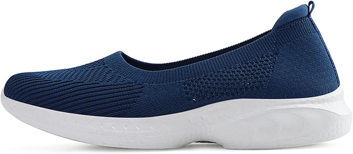 EnllerviiD Women Mary Jane Platform Sneakers Slip On Air Cushion Comfortable Wide Width Lightweight Nurse Shoes Loafers