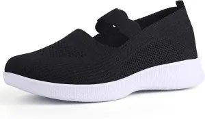 EnllerviiD Women Mary Jane Platform Sneakers Slip On Air Cushion Comfortable Wide Width Lightweight Nurse Shoes Loafers