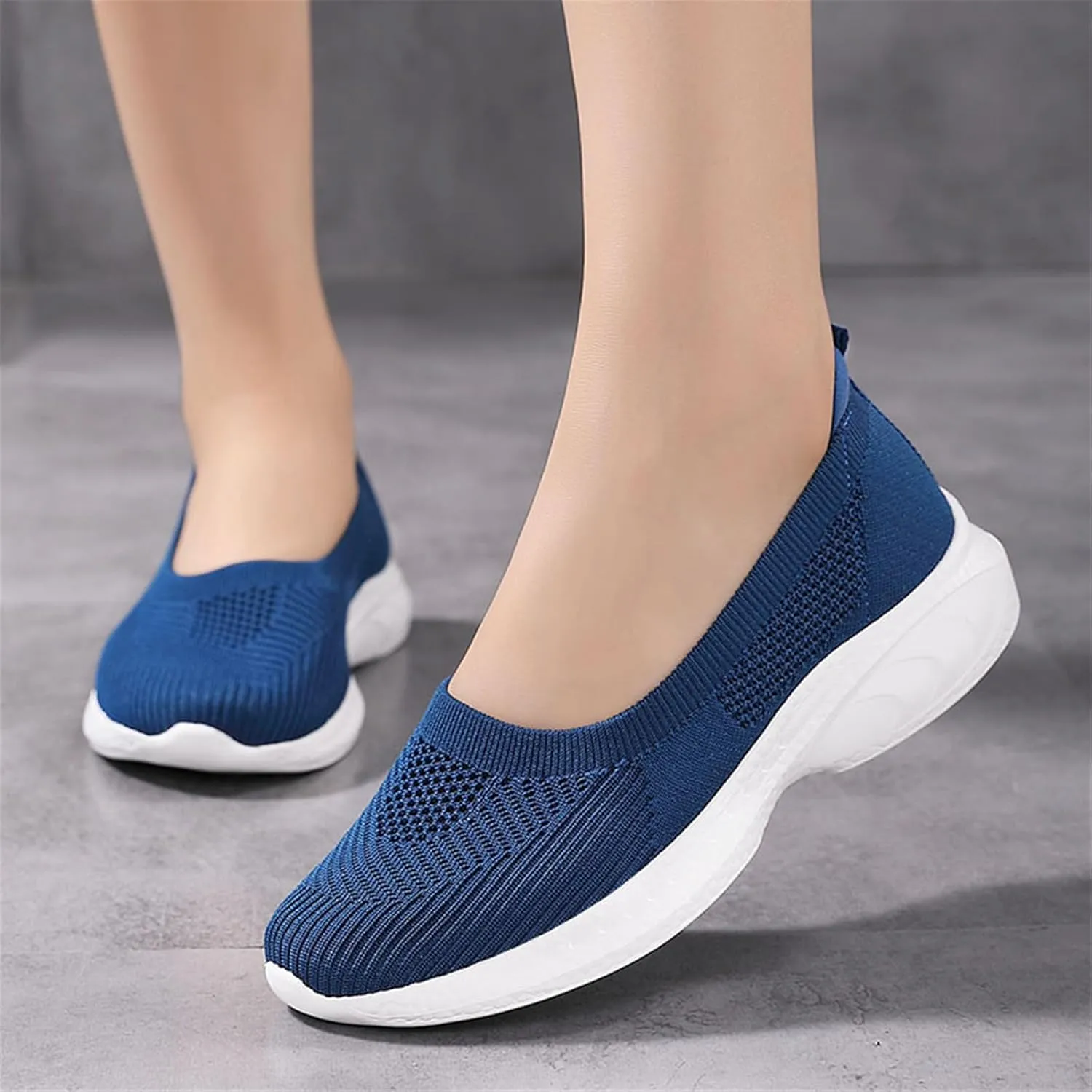 EnllerviiD Women Mary Jane Platform Sneakers Slip On Air Cushion Comfortable Wide Width Lightweight Nurse Shoes Loafers