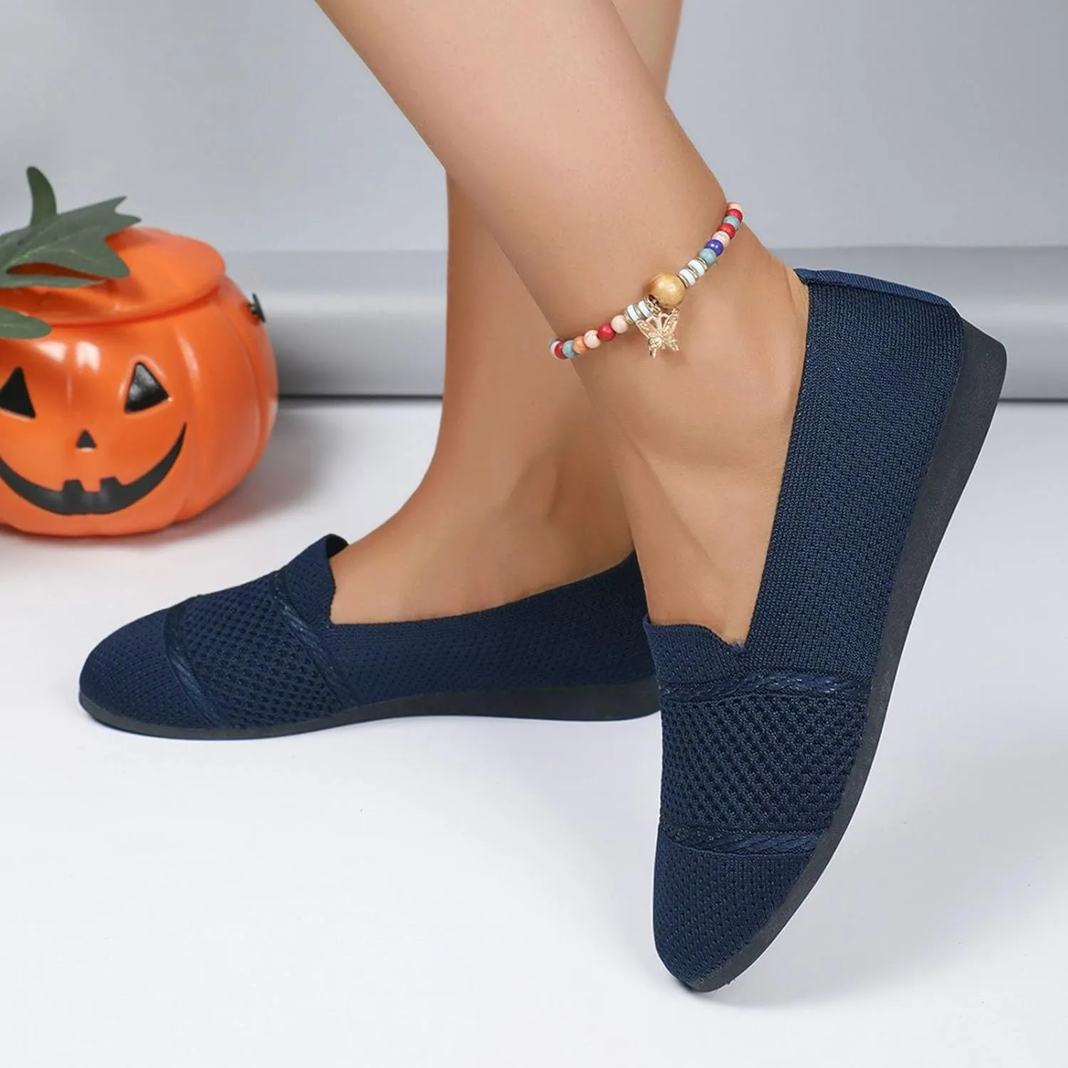 Flat Shoes for Women Comfortable Walking Shoes Casual Silp On Shoes Breathable Business Work Shoes with Arch Support