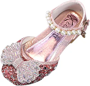 Girls Sandals Fashion Summer Girls Sandals Dress Performance Dance Shoes Shiny Rhinestone Sequin Girls Slippers