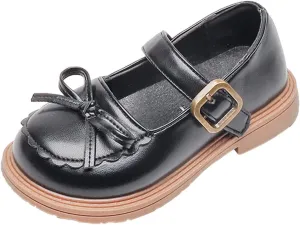 Girls Sandals Girls Leather Bow Design Soft Round Toe Princess Dress Flat Shoes(Toddler/Little Sheep Slippers for