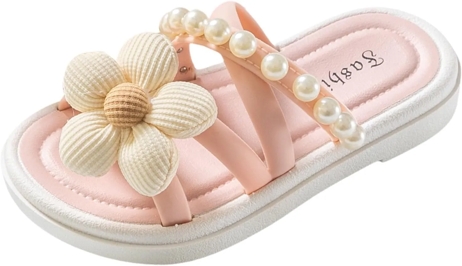 Girls Sandals Open Toe Children Shoes Comfortable Soft Soled Slippers Fashionable Flower Pearl Beach Sandals And Slippers