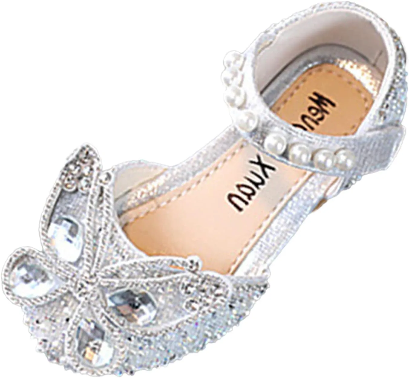 Girls Sandals Performance Dance Dress Shoes Shiny Rhinestone Butterfly Sandals for Kids Wedding Birthday Party