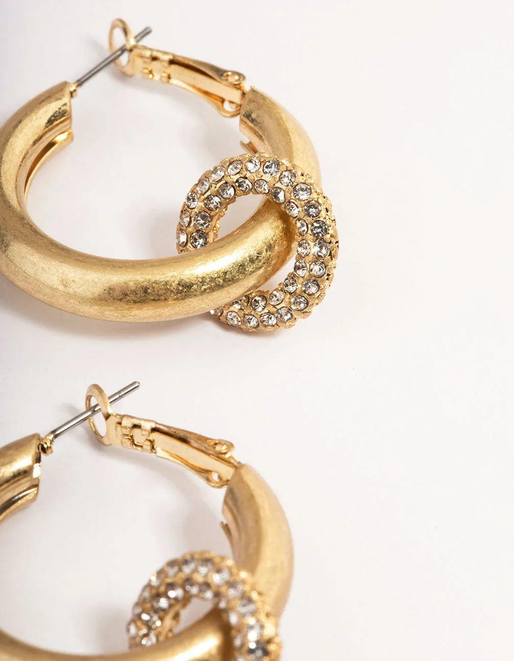 Gold Bling Ring Hoop Earrings