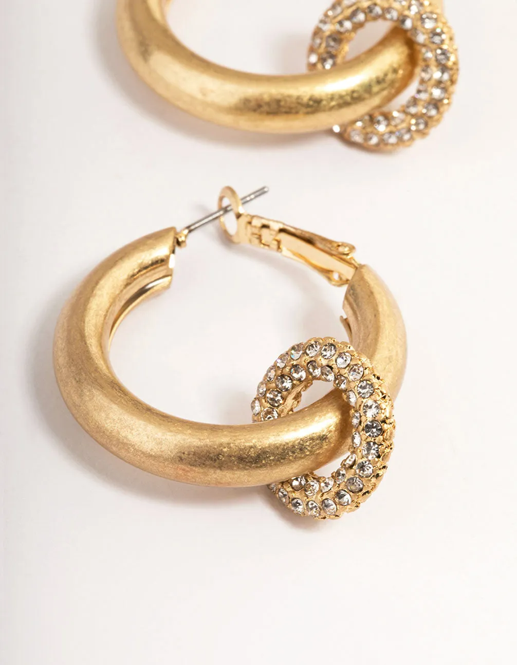 Gold Bling Ring Hoop Earrings