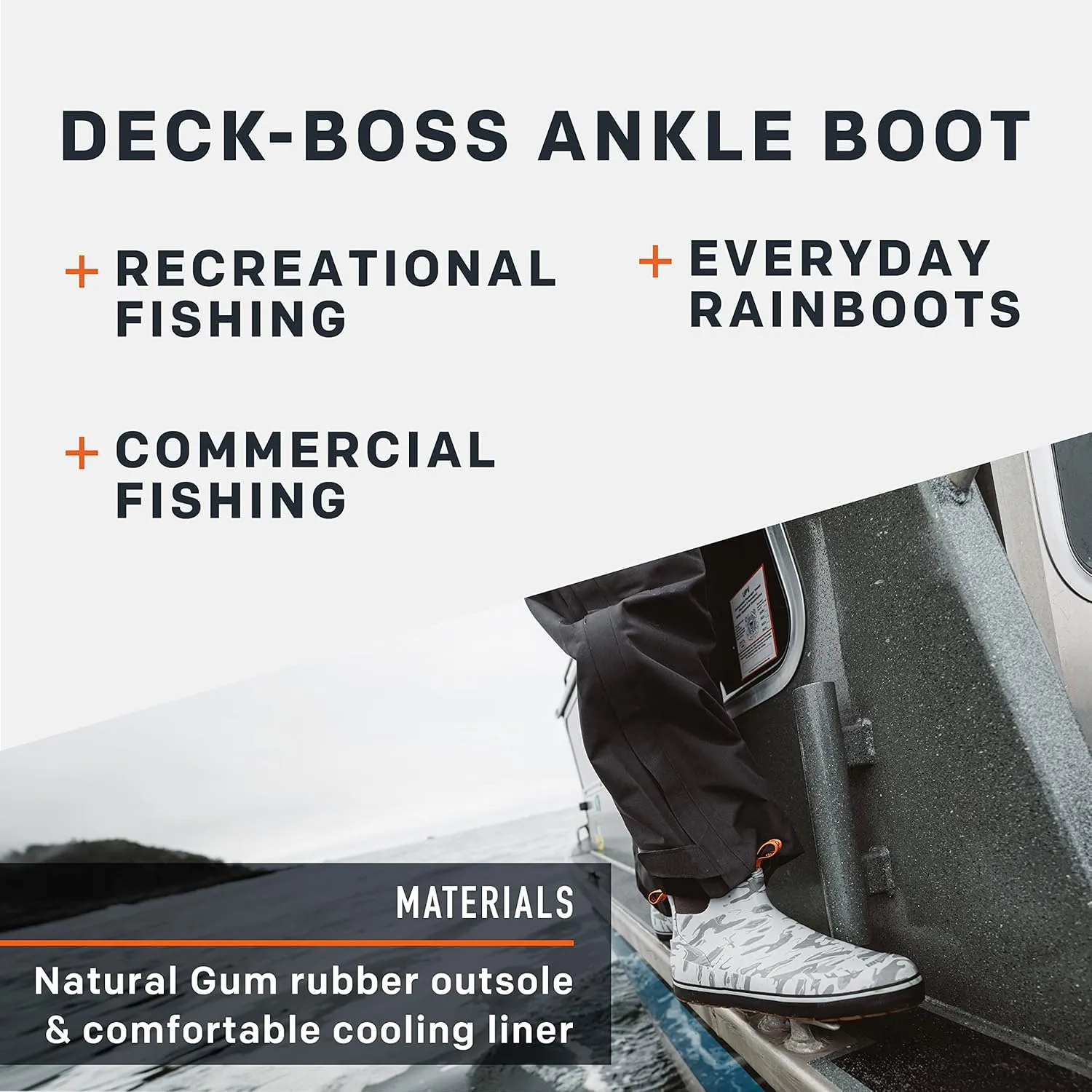 Grundens Mens DECK-BOSS Ankle Boot | Durable, Waterproof