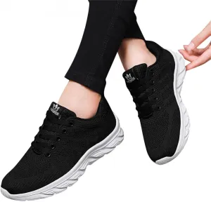 Hbeylia Women's Lace Up Sneakers Walking Shoes Breathable Mesh Hiking Work Nurse Shoes Lightweight Fashion Wedge Platform Sport Shoes for Women Girls
