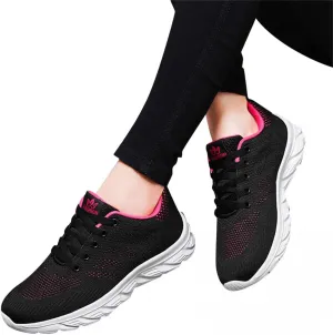 Hbeylia Women's Lace Up Sneakers Walking Shoes Breathable Mesh Hiking Work Nurse Shoes Lightweight Fashion Wedge Platform Sport Shoes For Women Girls