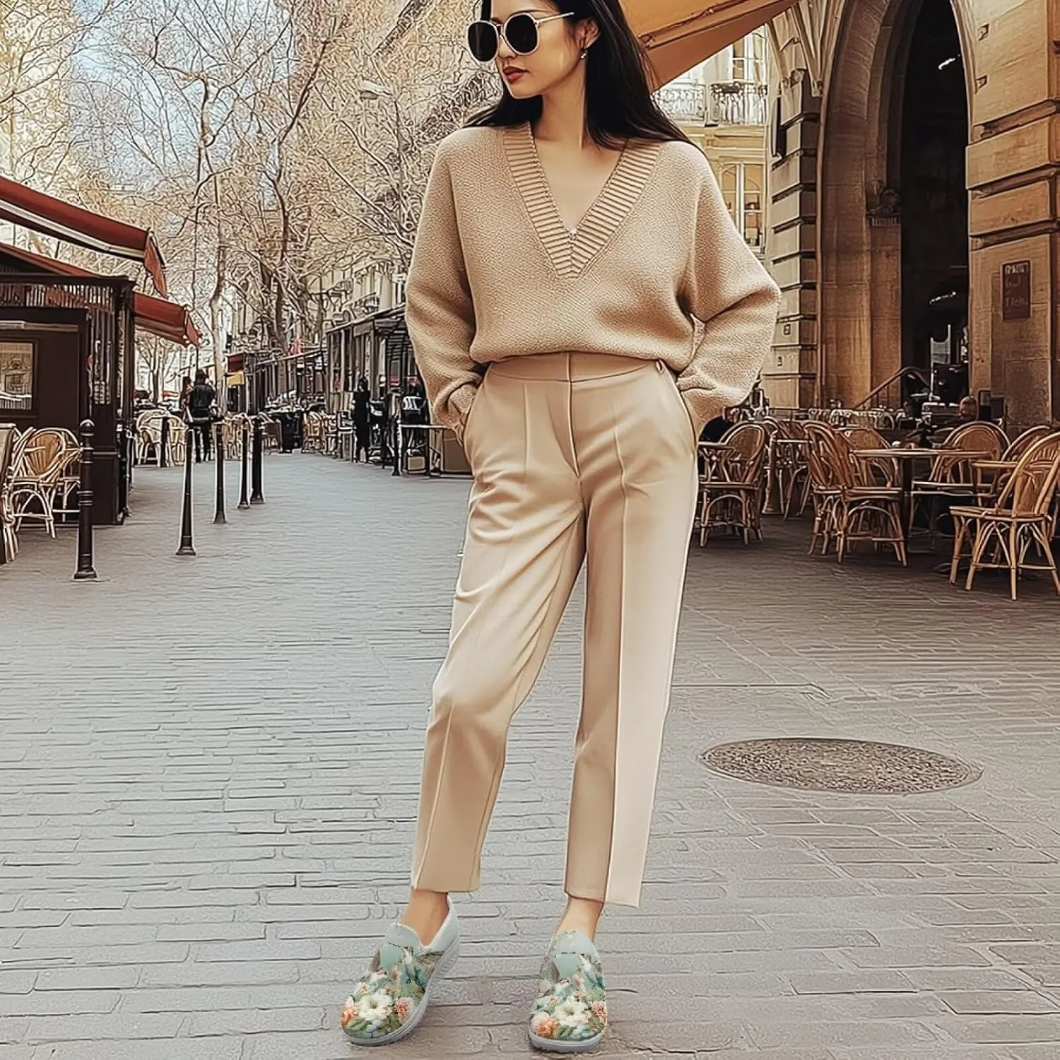 Jeiento Platform Sneakers for Women Casual Dressy Slip-On Walking Shoes Lightweight Breathable Tennis Shoes Work Loafers