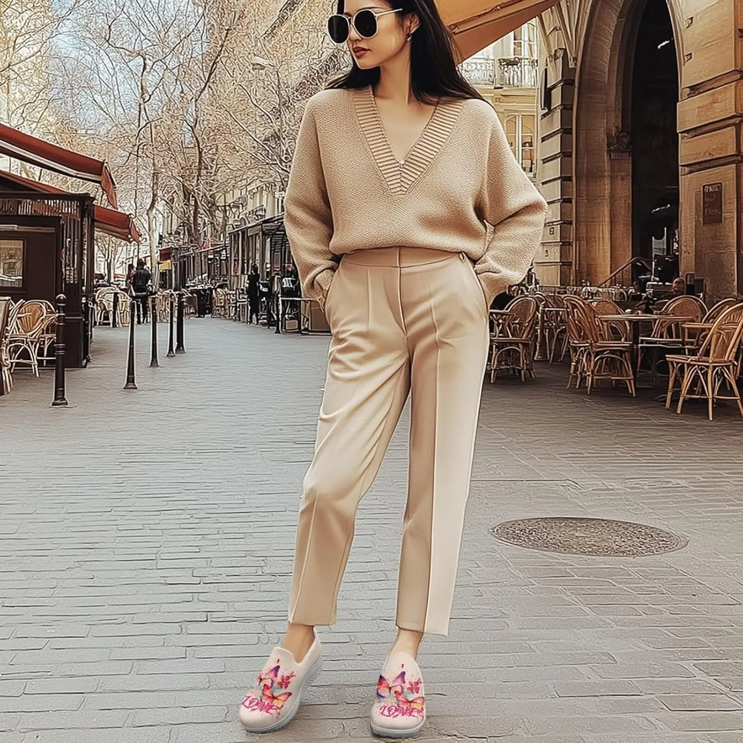 Jeiento Platform Sneakers for Women Casual Dressy Slip-On Walking Shoes Lightweight Breathable Tennis Shoes Work Loafers