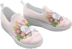 Jeiento Platform Sneakers for Women Casual Dressy Slip-On Walking Shoes Lightweight Breathable Tennis Shoes Work Loafers