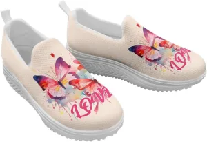 Jeiento Platform Sneakers for Women Casual Dressy Slip-On Walking Shoes Lightweight Breathable Tennis Shoes Work Loafers