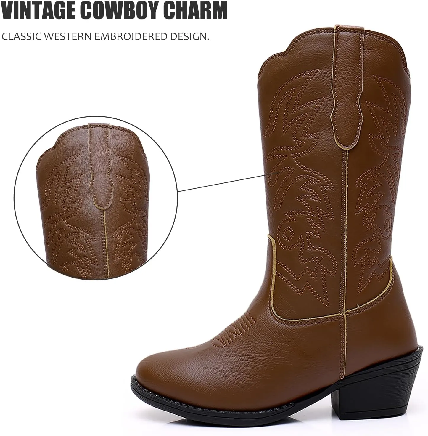 Kids Boys Girls Cowboy Boots,Cowgirl Boots for Girls Western Boots(Toddler/Little Kid/Big Kid)