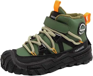Kids Snow Boots Warm Outdoor Hiking Shoes aterproof Anti-Slip Boots Walking Climbing Sneaker Antiskid Seel Buckle Sole