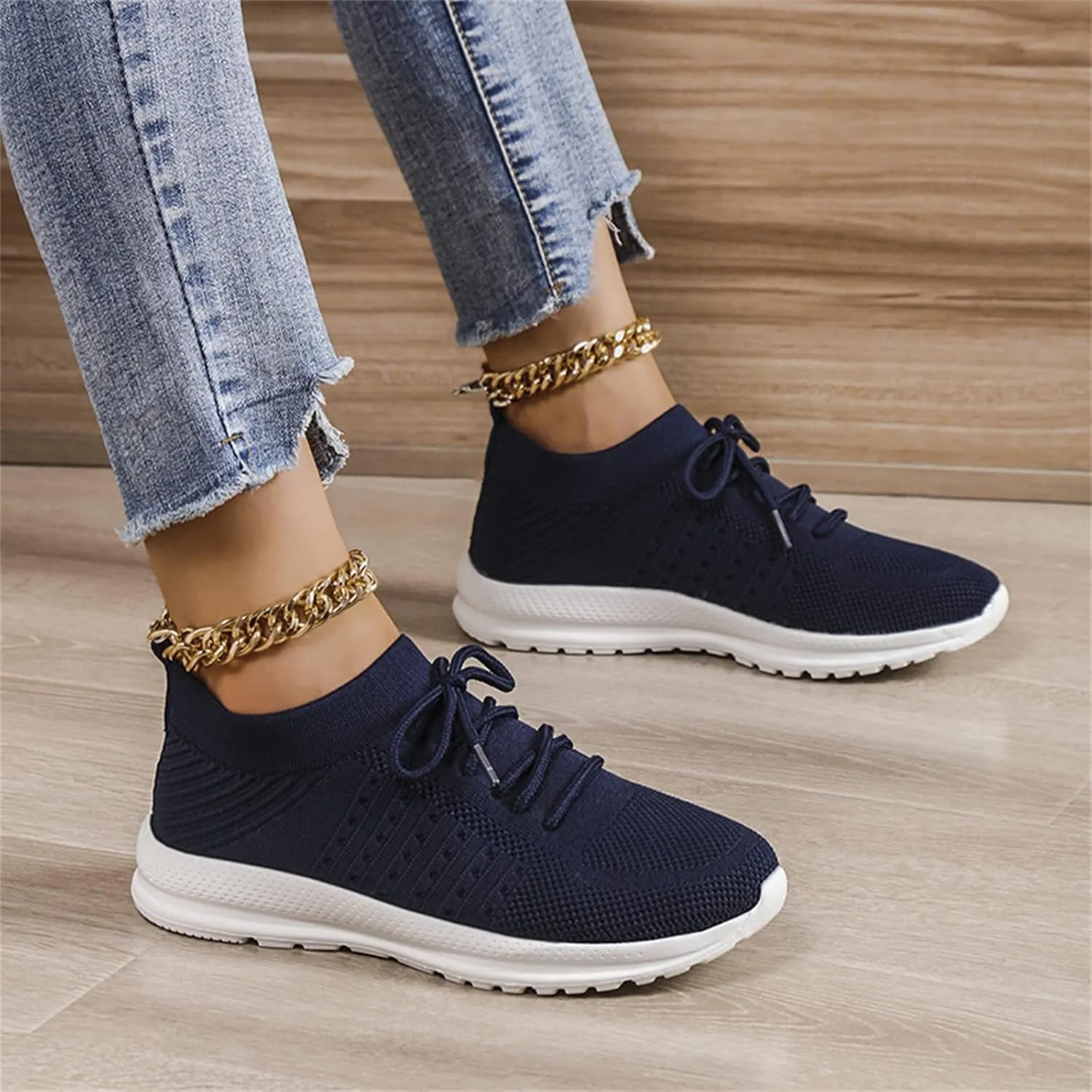 Ladmiple Running Shoes Womens Slip On Sneakers Walking Shoes Arch Support Tennis Workout Gym Fashion Athletic Shoes