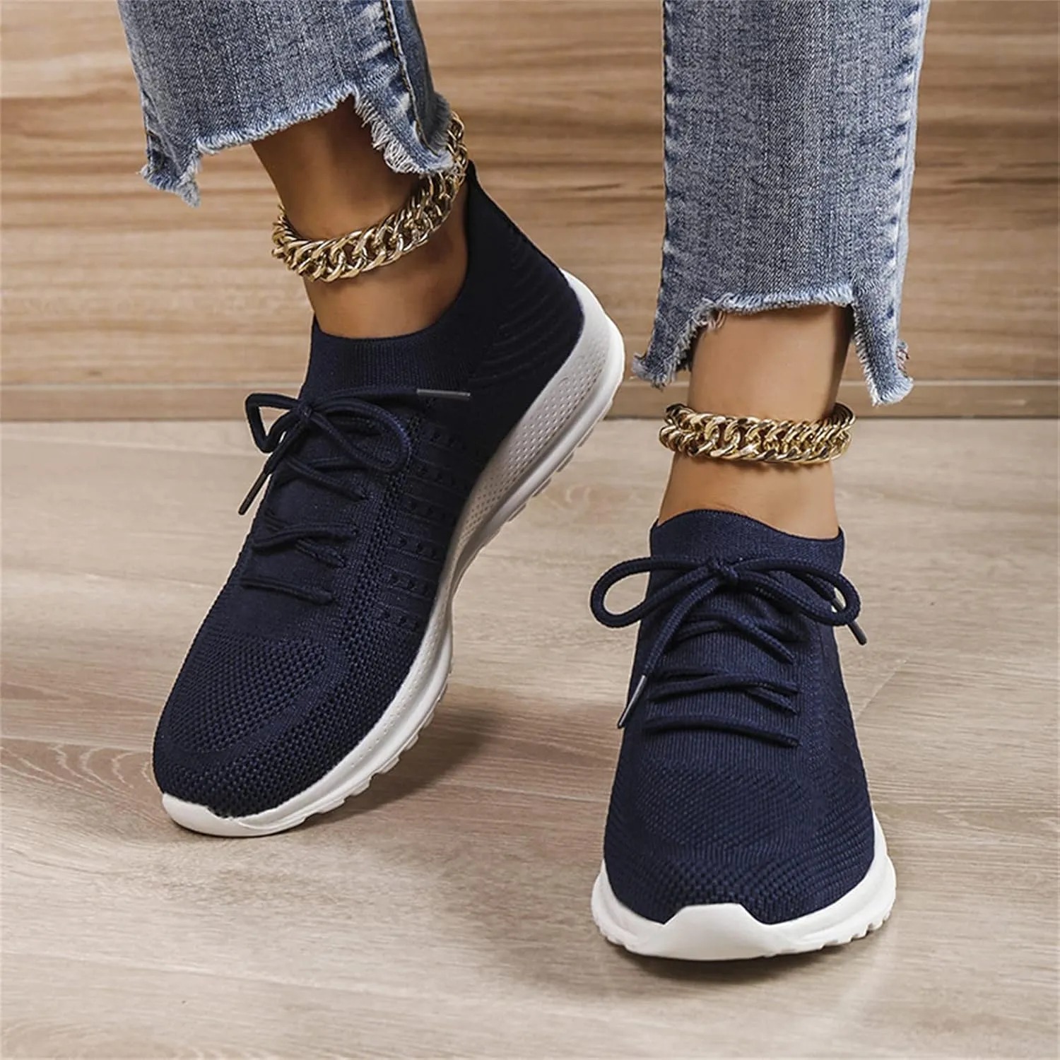 Ladmiple Running Shoes Womens Slip On Sneakers Walking Shoes Arch Support Tennis Workout Gym Fashion Athletic Shoes