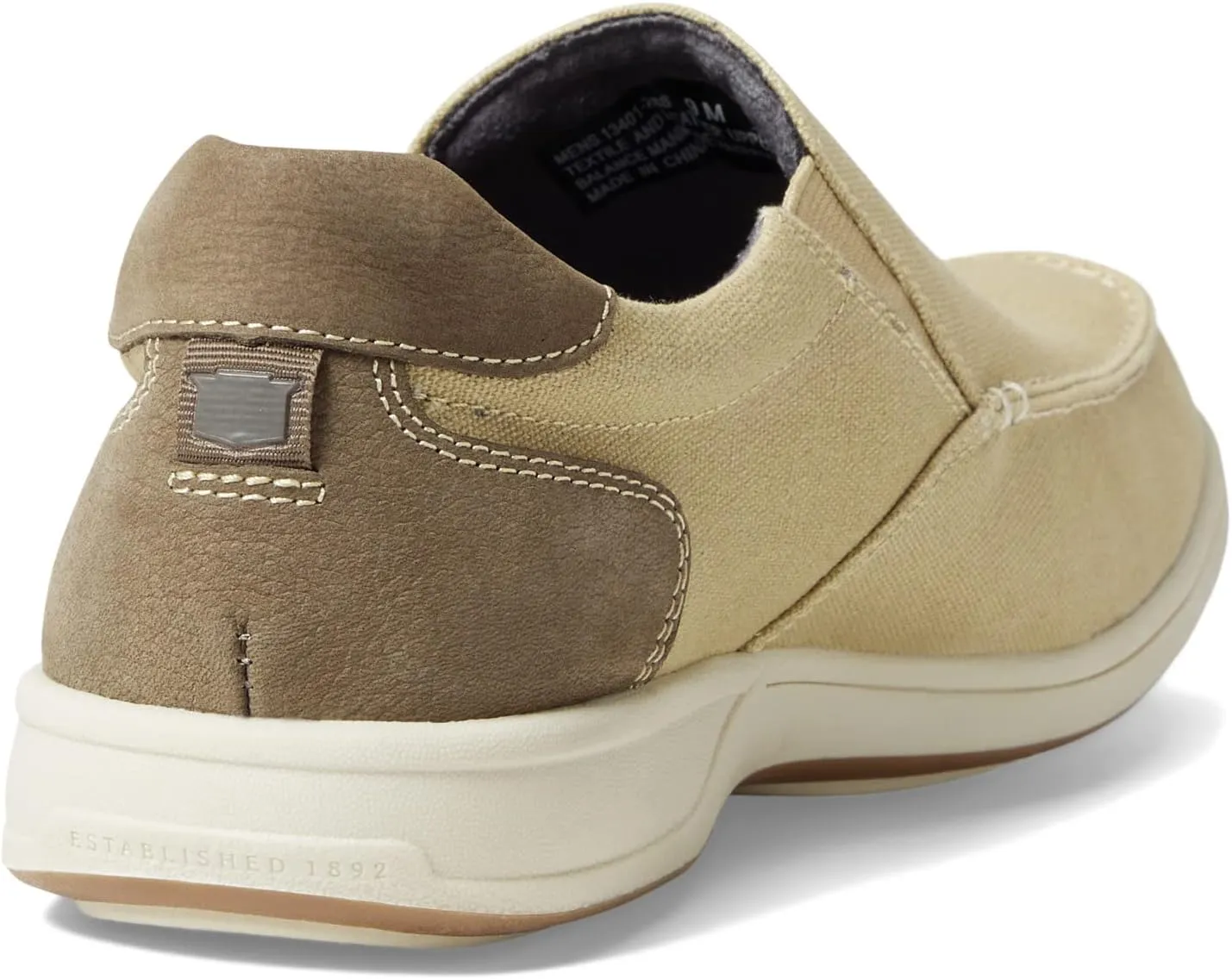 Lakeside Canvas Moc Toe Slip-On Florsheim Loafers in Sand Canvas