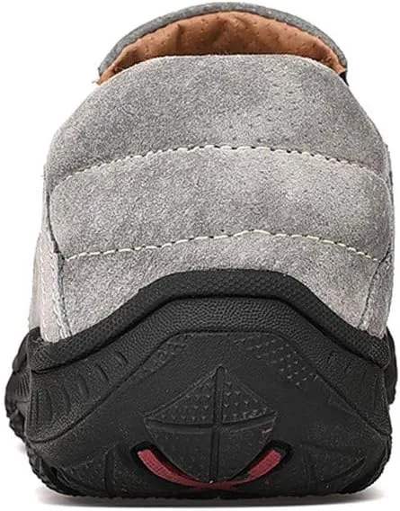 LEADER SHOW Men's Slip On Hiking Shoes Outdoor Walking Shoes Casual Comfortable Loafers