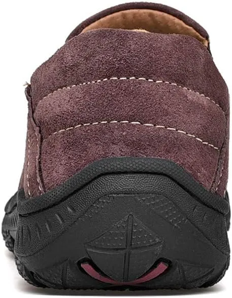 LEADER SHOW Men's Slip On Hiking Shoes Outdoor Walking Shoes Casual Comfortable Loafers