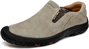 LEADER SHOW Men's Slip On Hiking Shoes Outdoor Walking Shoes Casual Comfortable Loafers