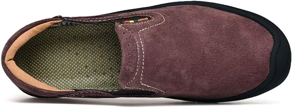 LEADER SHOW Men's Slip On Hiking Shoes Outdoor Walking Shoes Casual Comfortable Loafers
