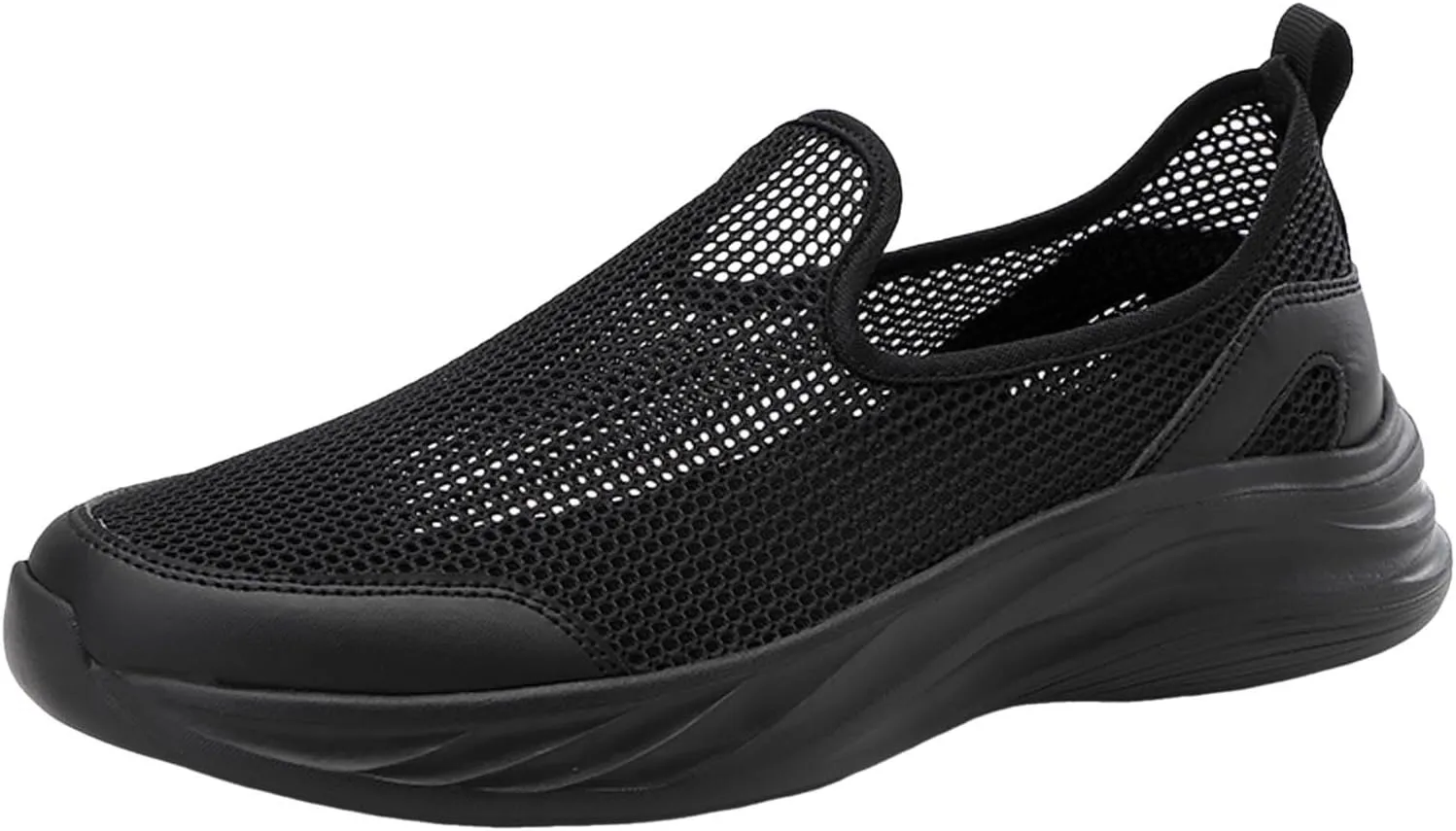 Memory Foam Versatile Shoes for Men Comfortable Breathable Slip On Sneaker Casual Soft Flat Soled Walking Shoes