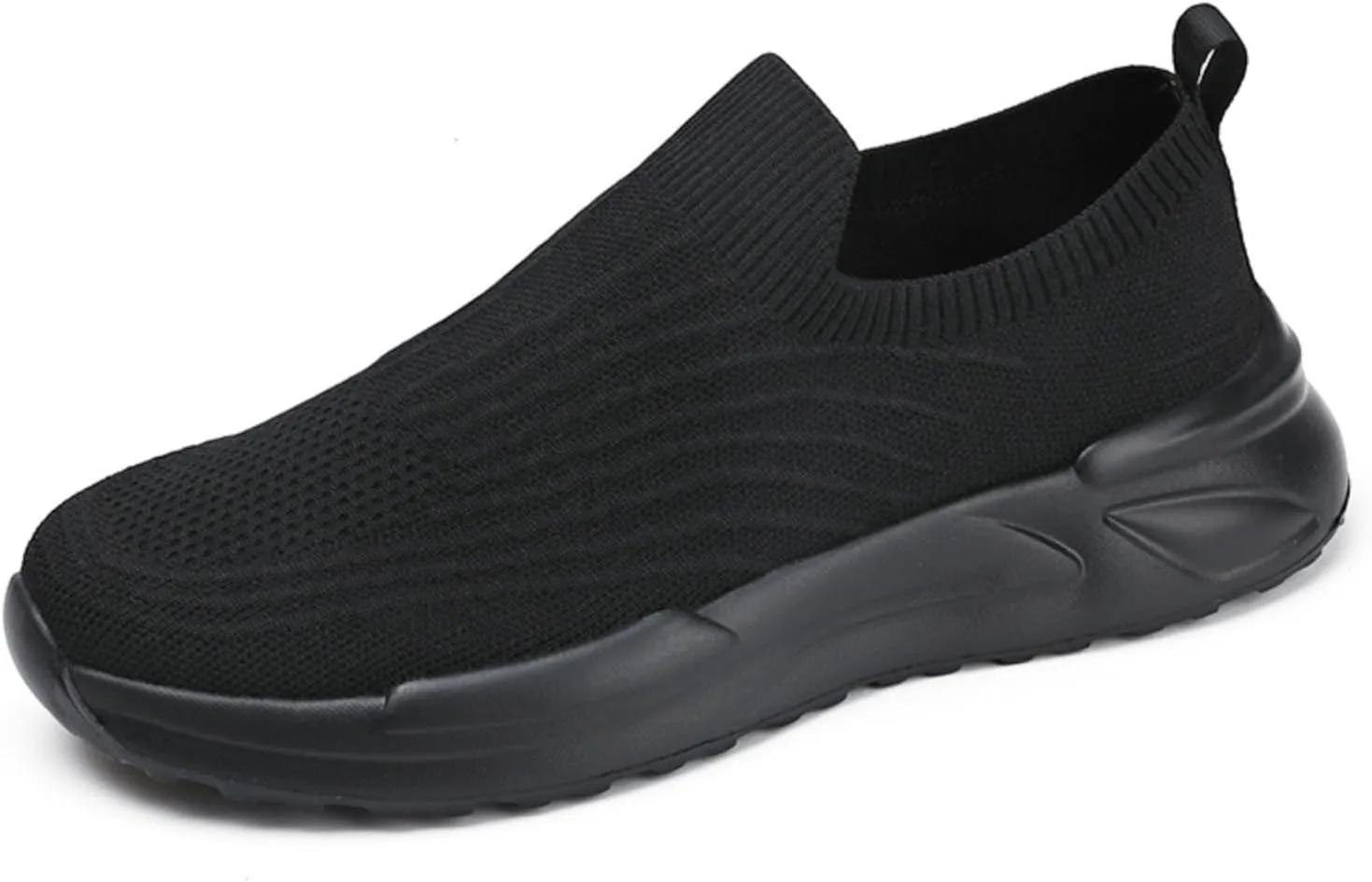 Men Solid Color Mesh Slip On Casual Shoes Comfortable Breathable Soft Sole Round Sneaker Laces for Men