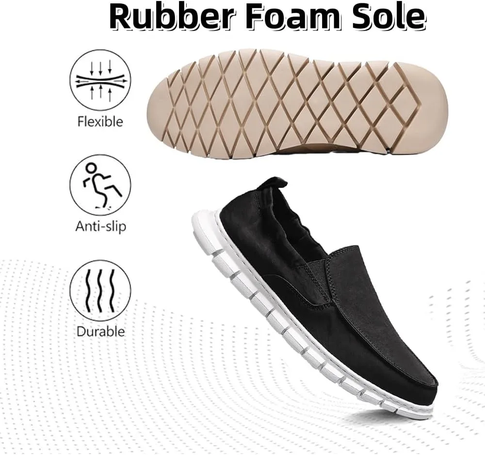 Men's Casual Shoes Men Lightweight Comfortable Soft Breathable Canvas Loafers Boat Shoes Sneakers Walking Slip-On Flat