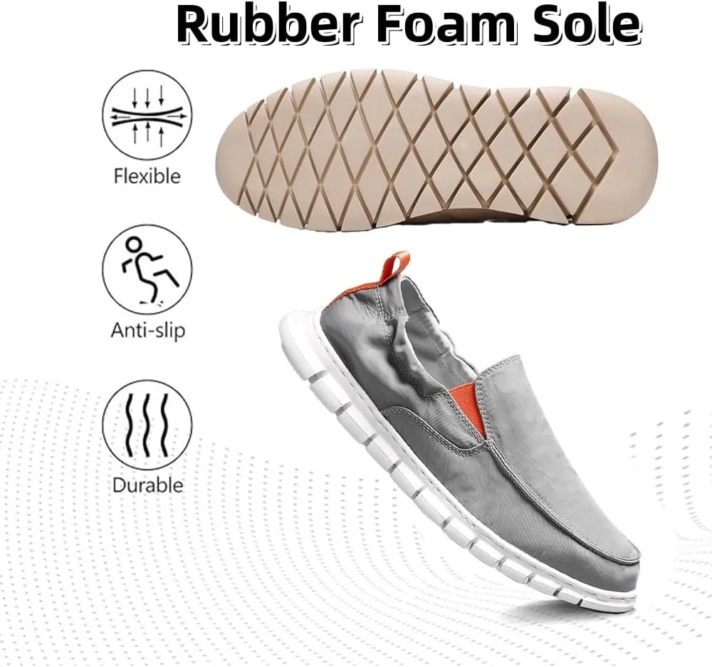 Men's Casual Shoes Men Lightweight Comfortable Soft Breathable Canvas Loafers Boat Shoes Sneakers Walking Slip-On Flat