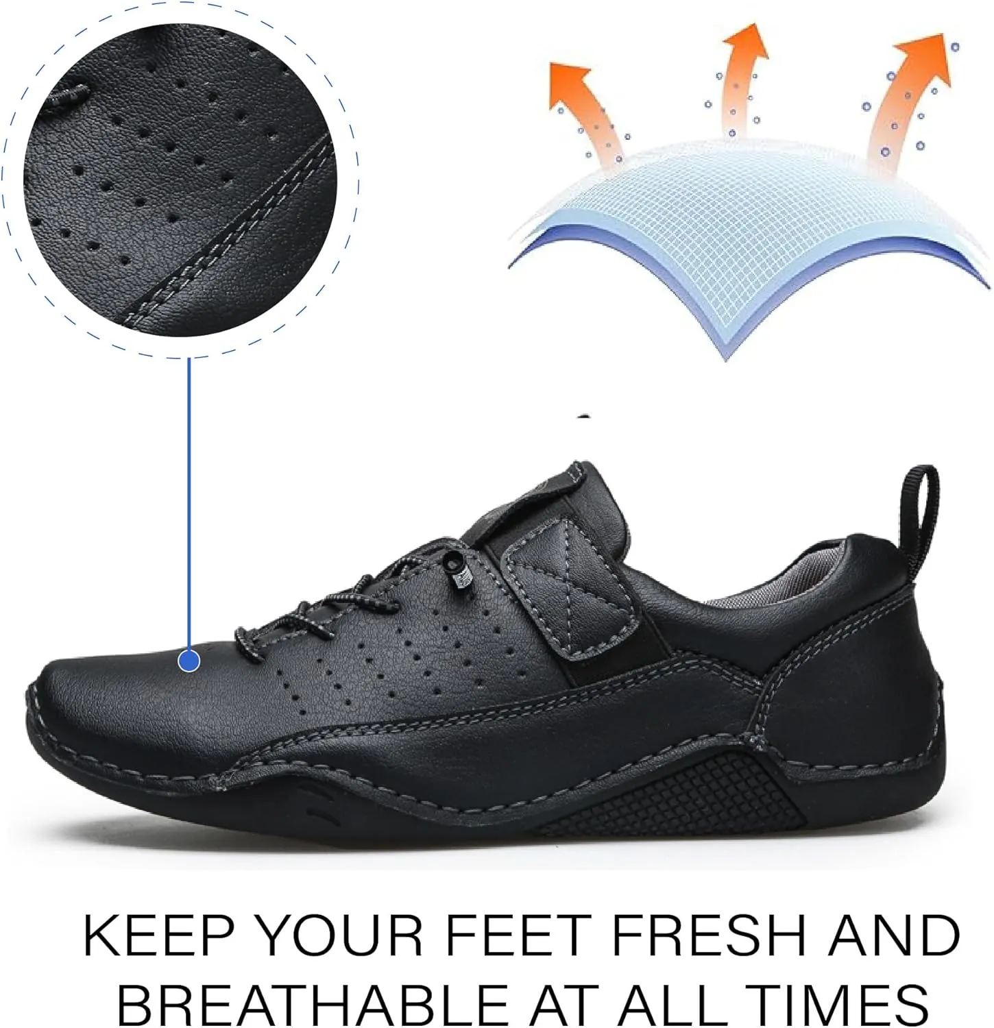 Mens Lace Up Casual Shoes Lightweight Walking Oxfords Comfortable Non-Slip Driving Shoes Breathable and Fashionable