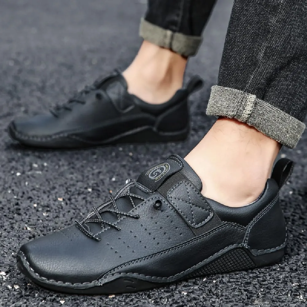 Mens Lace Up Casual Shoes Lightweight Walking Oxfords Comfortable Non-Slip Driving Shoes Breathable and Fashionable