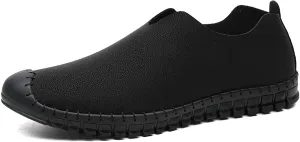 Mens Loafers Round Toe Breathable Lightweight Loafer Shoes Vegan Leather Anti-Slip Comfortable Lightweight Casual Prom Slip On